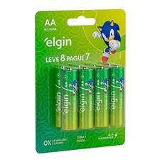Pilha Alcalina Aa Elgin (cartela Com 08 Unidades)