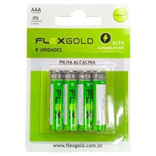 Pilha Aaa Alcalina Cartela Com 8 Unidades Flex