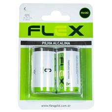 Pilha Alcalina C Cartela Com 2 Unidades Flex