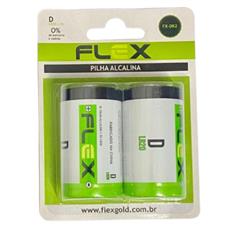 Pilha Alcalina D Cartela Com 2 Unidades Flex