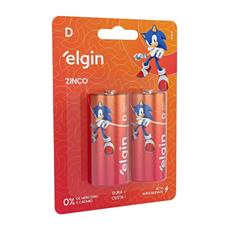 Pilha De Zinco Carvão R20 2 Unidades Elgin