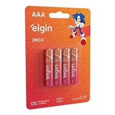 Pilha Zinco Aaa4 Elgin R03 Cartela Com 04 Unidades