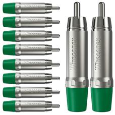 Plug Rca Macho Nickel Verde 10 Un Wireconex