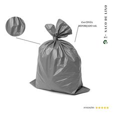 Saco De Lixo 40 L Reforçado Cinza 50 Und
