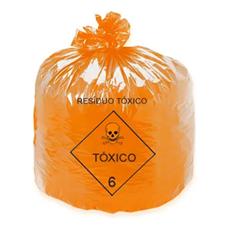 Sacos De Lixo Tóxico Laranja - 50 Litros - Pct C/ 100unid