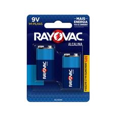 Bateria Alcalina 9v Rayovac Cartela Com 02 Unidades