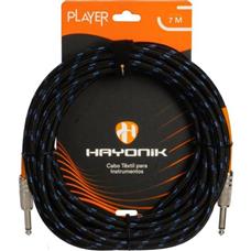 Cabo Para Instrumento Têxtil Hayonik Player P10 7m Preto/Azul