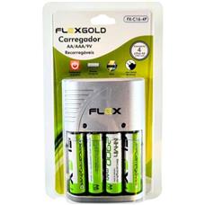 Carregador de Pilhas AA/AAA/9V FXC164P Bivolt Flex