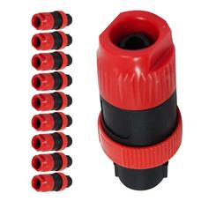 Conector Speakon 4 Polos Corpo Curto Red Storm 10 Unidades