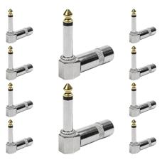 Conector P10 Macho Mono 90 Graus Metal Storm 10 Unidades