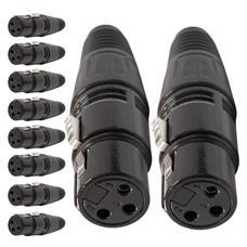 Conector Xlr Fema Linha Preto Metal Storm 10 Unidades