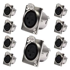Conector Painel Xlr Fêmea 3 Polos Storm 10 Unidades