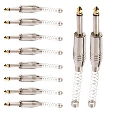 Conector P10 Macho Mono C/ Mola Ponta Gold Storm 10 Unidades