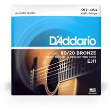 Encordoamento Violão Aço .012-.053 80/20 Bronze EJ11 D Addario