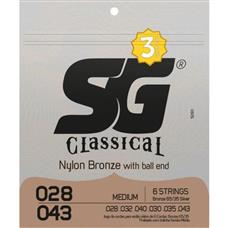 Encordoamento Para Violão Nylon Bronze Medium Pack (c/3) SG