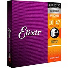 Encordoamento Para Violão .010 Extra Light Bronze Nanoweb 11002 Elixir