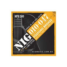 Encordoamento Violão Aço Fósforo Bronze 010 Npb560 Nig
