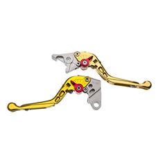 Manete Moto X Super Bike Par C/ Regulagens 3/4dedos Dourado