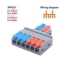 Conector Emenda de Alavanca até 450V 40A - 2 x 6 Pin 6mm