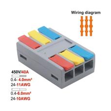 Conector Emenda de Alavanca até 450V 40A - 3 x 3 Pin 6mm