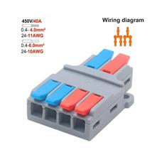 Conector Emenda de Alavanca até 450V 40A - 2 x 4 Pin 6mm