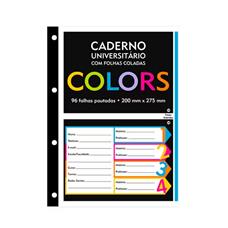 Folhas Universitárias para Fichários e Cadernos Argolados Colors Spiral 96 Folhas