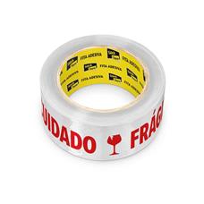 Fita Adesiva Empacotamento  Cuidado Frágil 45mm x 100m Stick Tape